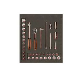 BAHCO Jeu de douilles 3/8", module mousse 2/3 Fit&Go -