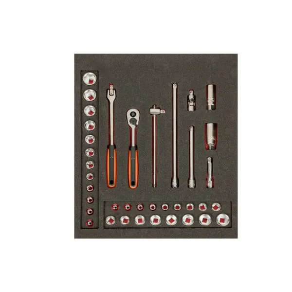BAHCO Jeu de douilles 3/8", module mousse 2/3 Fit&Go -