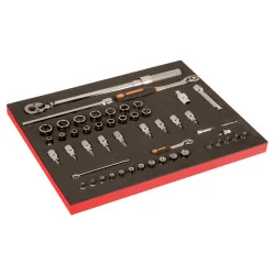 BAHCO Module mousse Fit&Go 3/3, douilles 1/2" & 1/4" & clé