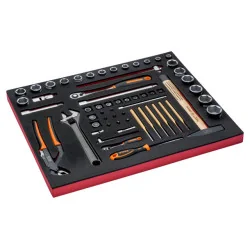 BAHCO Jeu de douilles/outils de frappe, module mousse 3/3