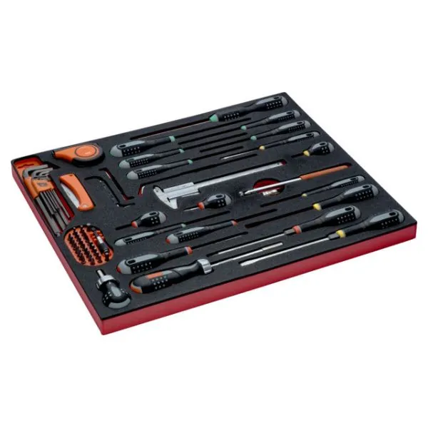 BAHCO Kit d'outils de mesure et tournevis, module mousse