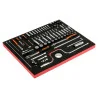 BAHCO Jeu de douilles 1/4", 3/8" et cliquet, module mousse