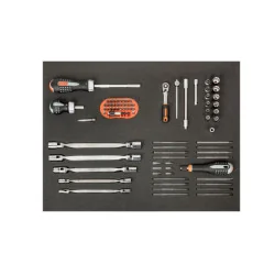 BAHCO Jeu de tournevis/embouts/douilles, module mousse 3/3