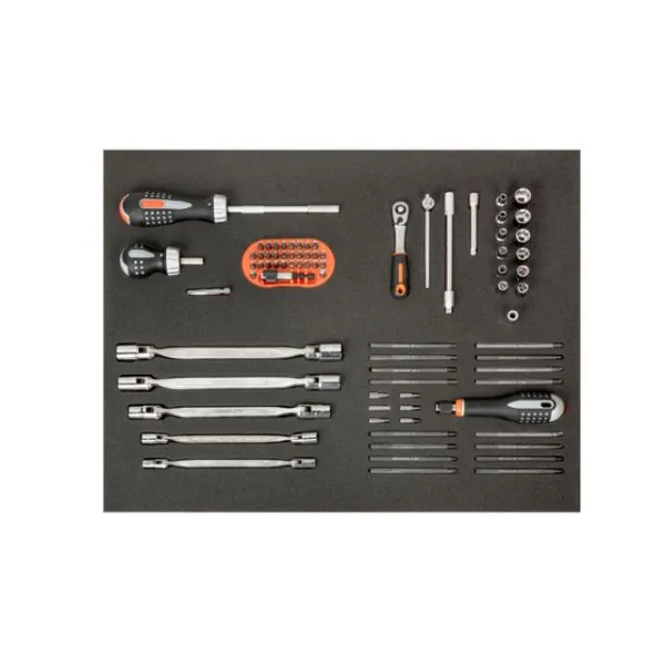 BAHCO Jeu de tournevis/embouts/douilles, module mousse 3/3
