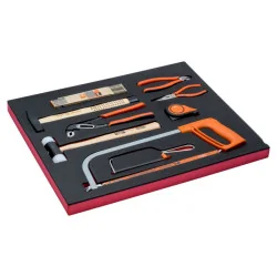 BAHCO Jeu d'outils de frappe et scies, module mousse 3/3