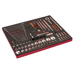 BAHCO Module mousse Fit&Go 3/3, jeu de douilles 1/4"-1/2",