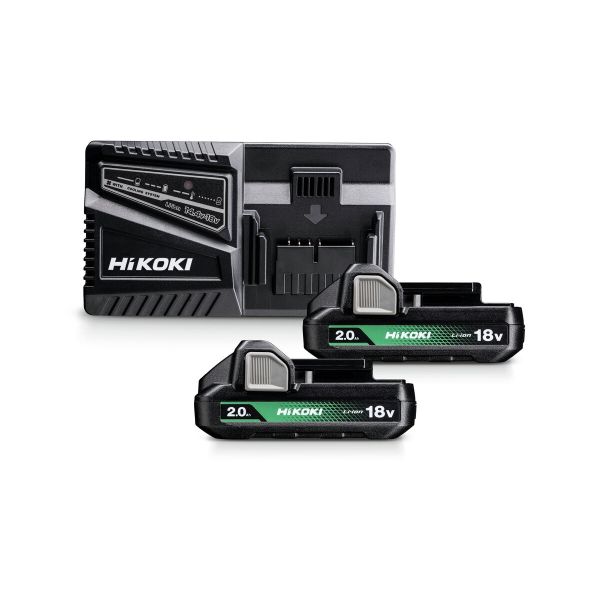 HIKOKI Kit 2 batt.18V 2Ah BSL1820M + chargeur 14,4V-18V